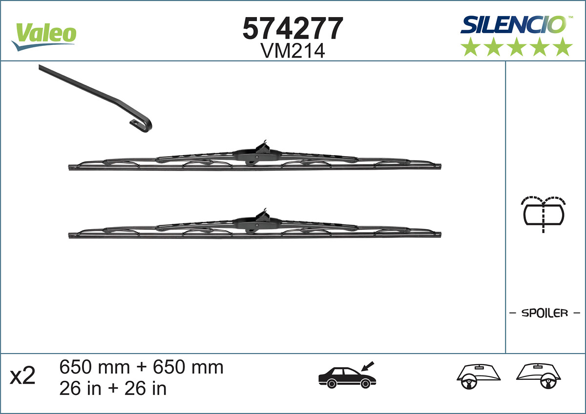 VALEO SILENCIO PERFORMANCE Ablaktörlő lapát 574277_VALEO